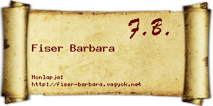 Fiser Barbara névjegykártya